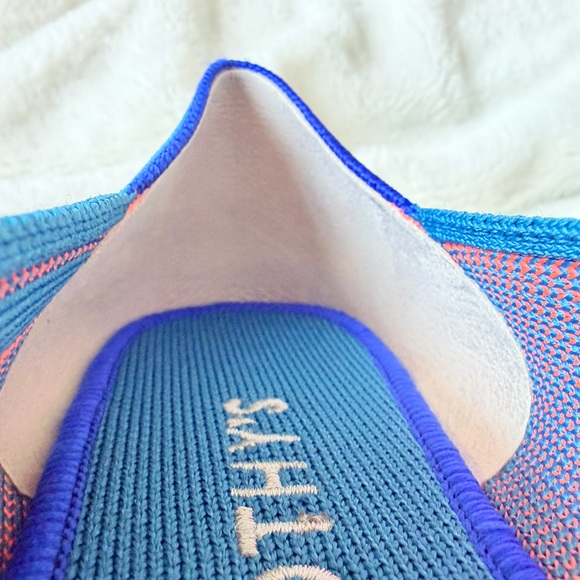 Rothy's The Point Knit Flats - Teal Neon Line Stripe - Retired - Rare - Size 10 - Picture 10 of 16